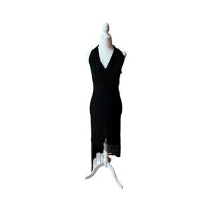 Sabora Black Asymmetric Whimsical High Low Dress